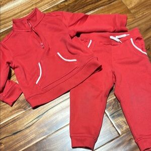 Jack & Jones Soft Red Jogger Sweatpants with Ribbed Cuffs